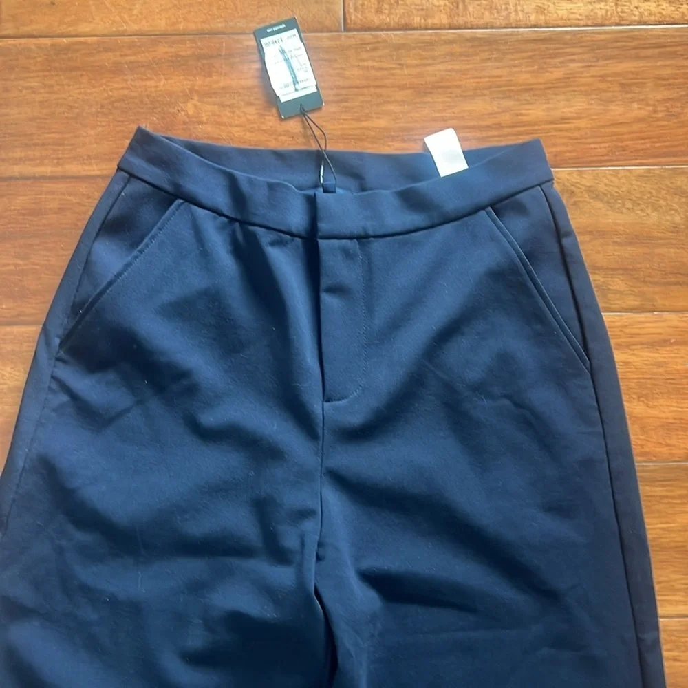 Kate Young x Splendid wool blend navy blue straight leg pants Size 4 - Picture 3 of 8